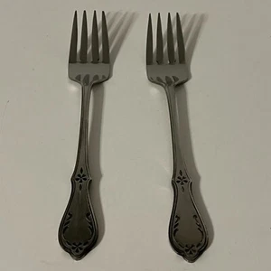 2 - Oneida Northland EVENING STAR Burnished Stainless Flatware 6" Salad Forks - Picture 1 of 4