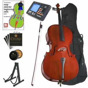 CECILIO FULL SIZE 4/4 ACOUSTIC CELLO STUDENT w/ TUNER, LESSON BOOK 4/4CCO-100 US