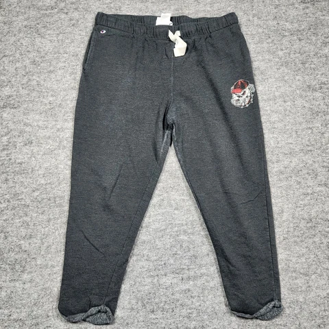 GEORGIA BULLDOGS Joggers Activewear Pants Men's XL Black Athletic Cotton/Poly Cover