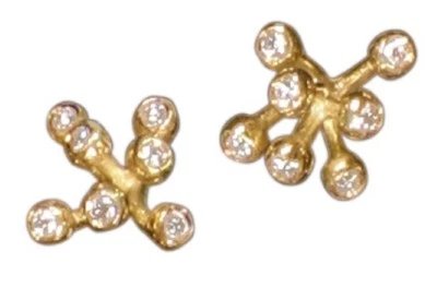 NEW: Fireworks-7 Earrings 18K Gold Diamonds Celebrate Life Inspirational jewelry - Image 1 of 4