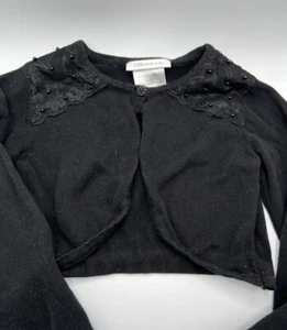 Bonnie Jean Toddler Girls Black Bolero Embellished Cardigan Size 5 - Picture 1 of 3