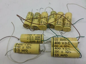 CDE 1 mfd 400 VDC 10 % Poly Fill Wrap Kondensator (QTY 8 EA) getestet, Vintage, Rate - Bild 1 von 5