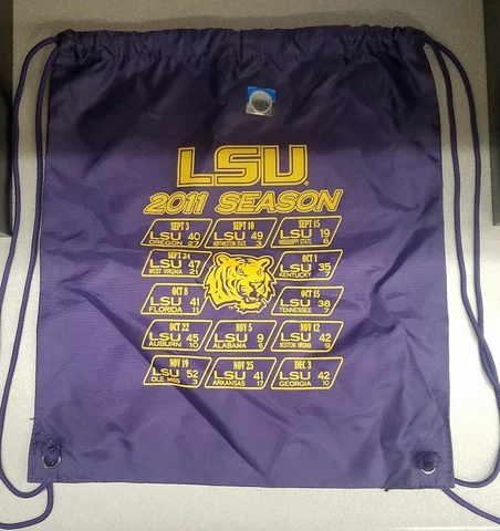 LSU Tigers 2011 Football Season Sackpack Backpack Bag Cover