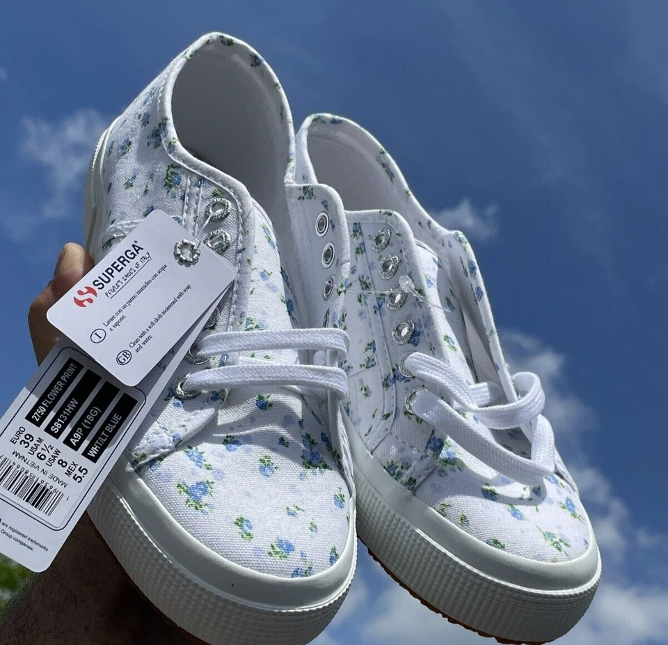 SUPERGA Fantasia Sweetheart Azul Rosa Tenis NUEVAS Hombres 6.5 Mujeres 8 ❤️blt11j13 Foto 1 de 4