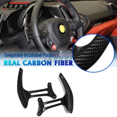 Palanca de cambios de volante de fibra de carbono real para Ferrari 488 GTB Pista SPIDER Foto 1 de 4
