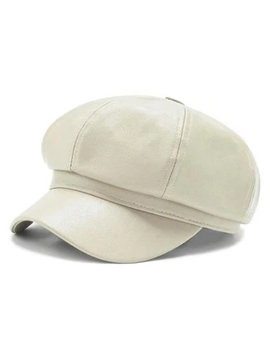 Mujeres Violinista Gorra de Newsboy Sombrero Cuero PU Visera Boina Moda Accesorio Foto 1 de 3