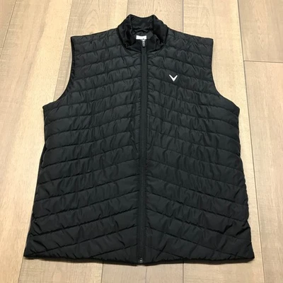 Chaleco Callaway Para Hombres Talla L Negro Golf Acolchado Puffer Bolsillos con Cremallera Completa Preppy Foto 1 de 4