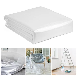 Plastic Drop Cloth, 10x30 Ft Extra Large Clear Plastic Painting Tarp, 2.4Mil ... - Picture 1 of 7