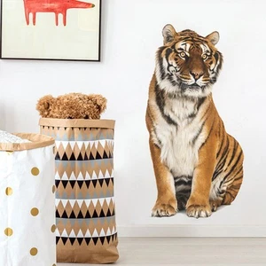 2 Pcs Wall Stickers Child Tiger Decal Decors Unique Shaped Indoor Scene - Picture 1 of 12