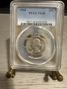 1942 Washington Quarter-PCGS VG10 - Picture 1 of 2