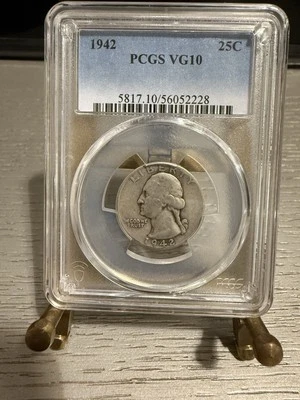 1942 Washington Quarter-PCGS VG10 - Image 1 of 2