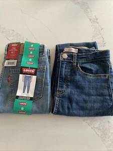 New Levis 720 High Rise Skinny Stretch Adjustable Waist Jeans Girls Youth Sz 8 - Picture 1 of 6