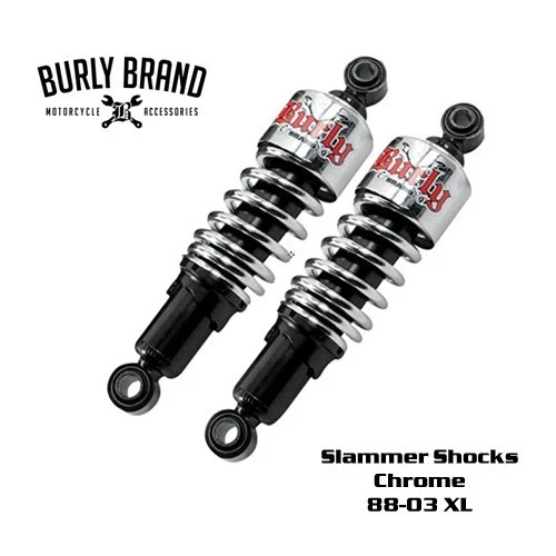 Amortiguadores rebajados Slammer marca Burly cromados 10,5" Harley Sportster XL 1988-2003 Foto 1 de 1