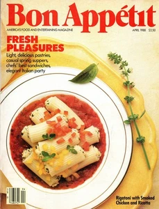Bon Appétit April 1988 Rigatoni w/ Smoked Chicken & Ricotta New Wave Sandwiches - Picture 1 of 3