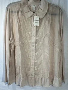 J.Jill Bluse Ecru Größe 2X Nagelneu - Bild 1 von 7