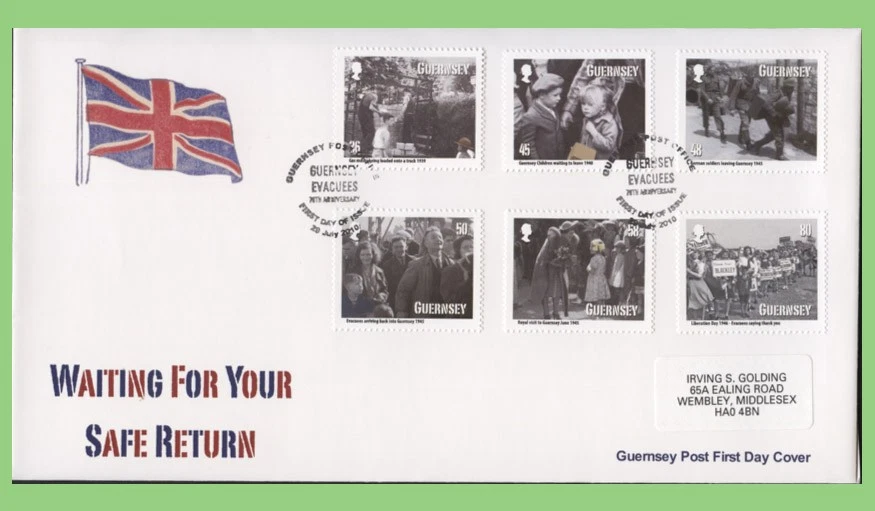 Guernsey 2010 WWII 'Safe Return' set on First Day Cover - Image 1 of 1