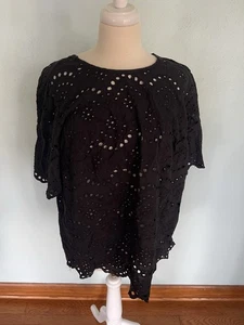 Blusa Ellos Talla Grande Dobladillo Festoneado Ojales Pradera Núcleo Línea A Silueta - Imagen 1 de 6