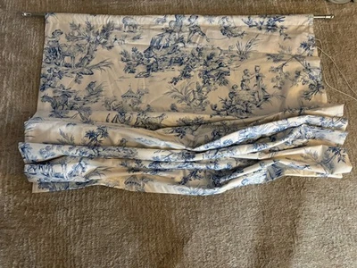 Cortinas Country - Algodón Azul Blanco TOILE FRANCÉS Tono Romano - 35x65 Foto 1 de 4