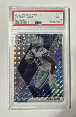 2020 Panini Mosaic Football #207 CEEDEE LAMB SILVER MOSAIC ROOKIE PSA 9 - Image 1 of 2
