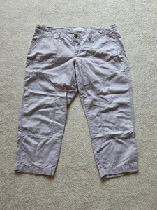 Old Navy Women's Beige 100% Linen Capri Pants Size 14. Waist:36in - Picture 1 of 10