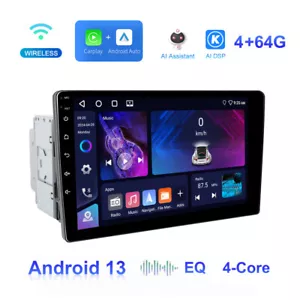 4+64GB 2DIN Android 13 Car Stereo Radio 9" Rotatable Screen GPS Navi BT CarPlay - Picture 1 of 22