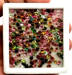 Natural Multi Tourmaline Pear Cut Loose Gemstone Lot 69 Pcs 3x4 MM 10 CT - Picture 1 of 5