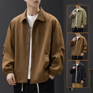 Autumn Mens Jackets Casual Outwear Coat Fashion Stand Collar Baseball Jacket Top - Picture 1 of 21