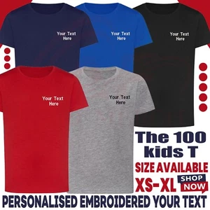 Personalised Custom Embroidered Just T's  Awdis The 100 kids T Sports JT10J - Picture 1 of 16