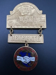 Insignia de delegado AFL-CIO 1965 6ª Convención Bienal San Francisco CA - K597 - Imagen 1 de 7