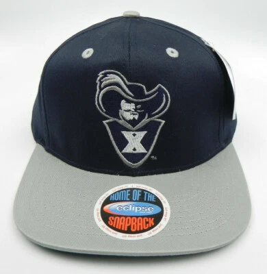 XAVIER MUSKATEERS NCAA VINTAGE SNAPBACK RETRO STYLE FLAT BILL 2-TONE CAP HAT NEW - Image 1 of 4