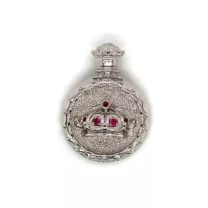 925 Sterling Silber Herren Rubin Krone Anhänger Charm 45 Gramm - Bild 1 von 3