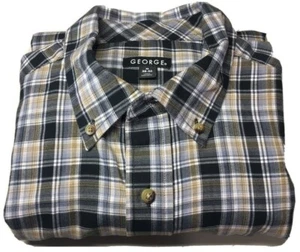 George Mens M (38-40) Plaid Button-Down Shirt Long Sleeves | Casual Dress Shirt - Picture 1 of 7