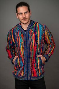 Kanga Geccu 3D Multi Colour Merino Wool Hoodie Sweater Jacket (Coogi Look)