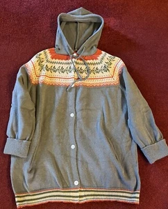 Simpfit.Fairlsle Jaquard Style Hooded Kitted Cardigan.New.UK 26. - Picture 1 of 24