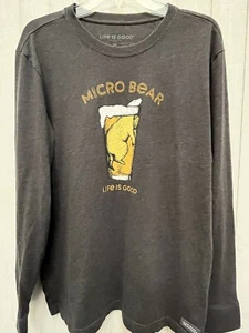 Herren seltenes & Sammlerstück Langarm LIFE IS GOOD "Micro Bear" T-SHIRT! EUC! (M) - Bild 1 von 8