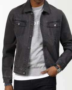 Nuovo con etichette - GIACCA TRUCKER DENIM GRIGIO RICAMATO GRAND FRANK uomo - XL - Foto 1 di 7