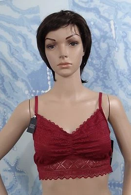 NUEVO Sujetador Bralette Tommy Hilfiger Rojo Ciruela Mujer Heritage Encaje, XL Foto 1 de 2