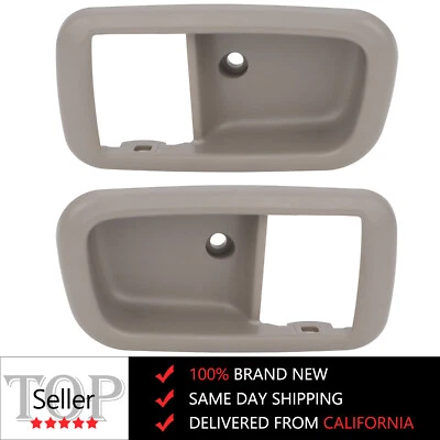 Embellecedores interiores de manija de puerta delantera izquierda+derecha para Toyota Tundra 00-06 gris 2 piezas Foto 1 de 4