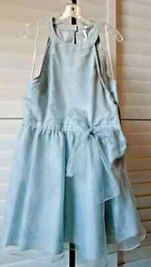 Lauren Conrad Mädchen Mirage grau Organza vorne zum Binden Kleid Größe 16 neu mit Etikett - Bild 1 von 2