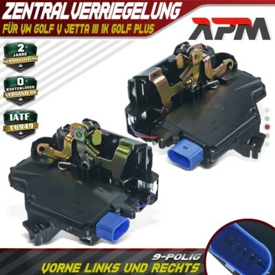 2x Türschloss Vorne Links Rechts für VW Golf 5 6 Touran Jetta Seat Altea Skoda - Bild 1 von 4