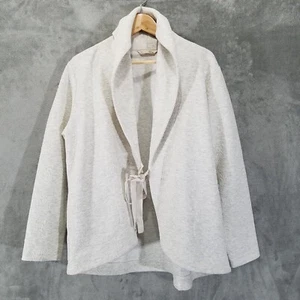 Weiche Umgebung Cardigan extra groß XL Elfenbein Jordan Jacquard Krawatte vorne - Bild 1 von 12