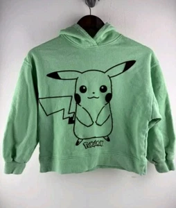 Zara Kids Pokémon Pikachu Green Hoodie Long Sleeve Shirt Size 6.  - Picture 1 of 2