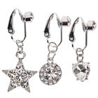  3 Pcs Stainless Steel Navel Ring Belly Dangling Button Rings