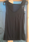 M&S Lingerie 'The Vest' Black Burnout Stripe Size 12 With Breast Pocket BNWT