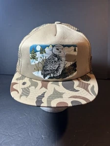 De Colección Retro Años 80 Búho de Nieve Camuflado Camionero Gorra Sombrero SnapBack Nuevo con Etiquetas - Imagen 1 de 8