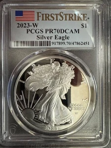 2023 W Bullion Silver Eagles PCGS PR-70 DCAM Silver Eagle First Strike - Picture 1 of 2