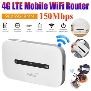 150Mbps 4G LTE Hotspot Router 3000mAh Wireless Internet Router Travel Online - Photo 1/14