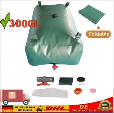 Wassertank Wasserfass Wasserspeichertank Faltbare Regentonne mit Wasserhahn3000L - Bild 1 von 4