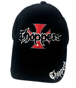 LA Choppers Strapback Hat Black Red Cross Embroidered Cap Los Angeles County - Picture 1 of 7