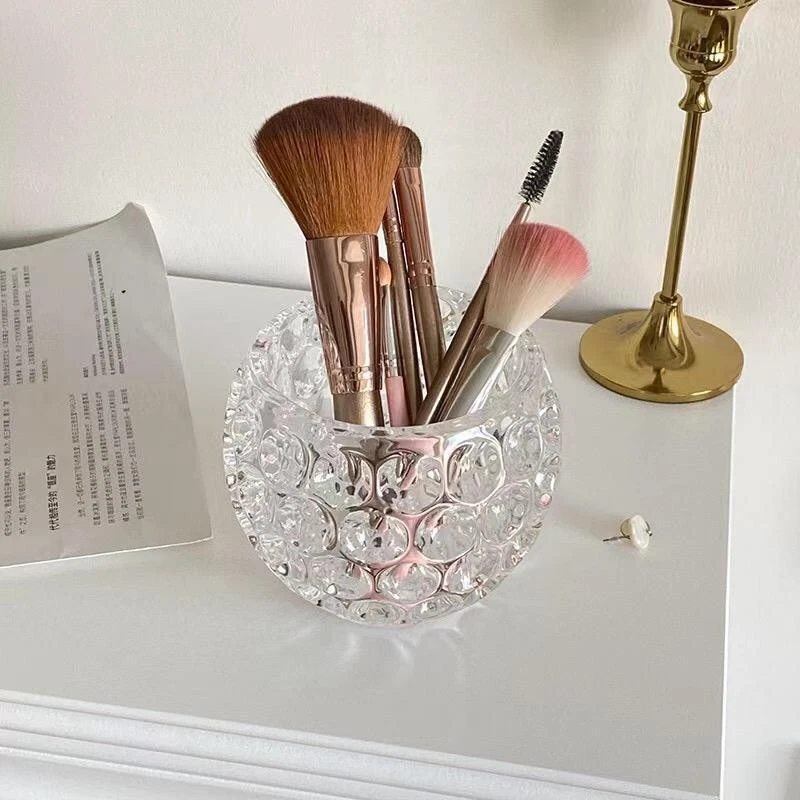 Dimple Dot Glass Candle Holder or Make Up Brush Wedding Home Decor Gift - Image 1 of 1